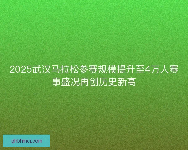2025武汉马拉松参赛规模提升至4万人赛事盛况再创历史新高 2025武汉马拉松参赛规模提升至4万人赛事盛况再创历史新高